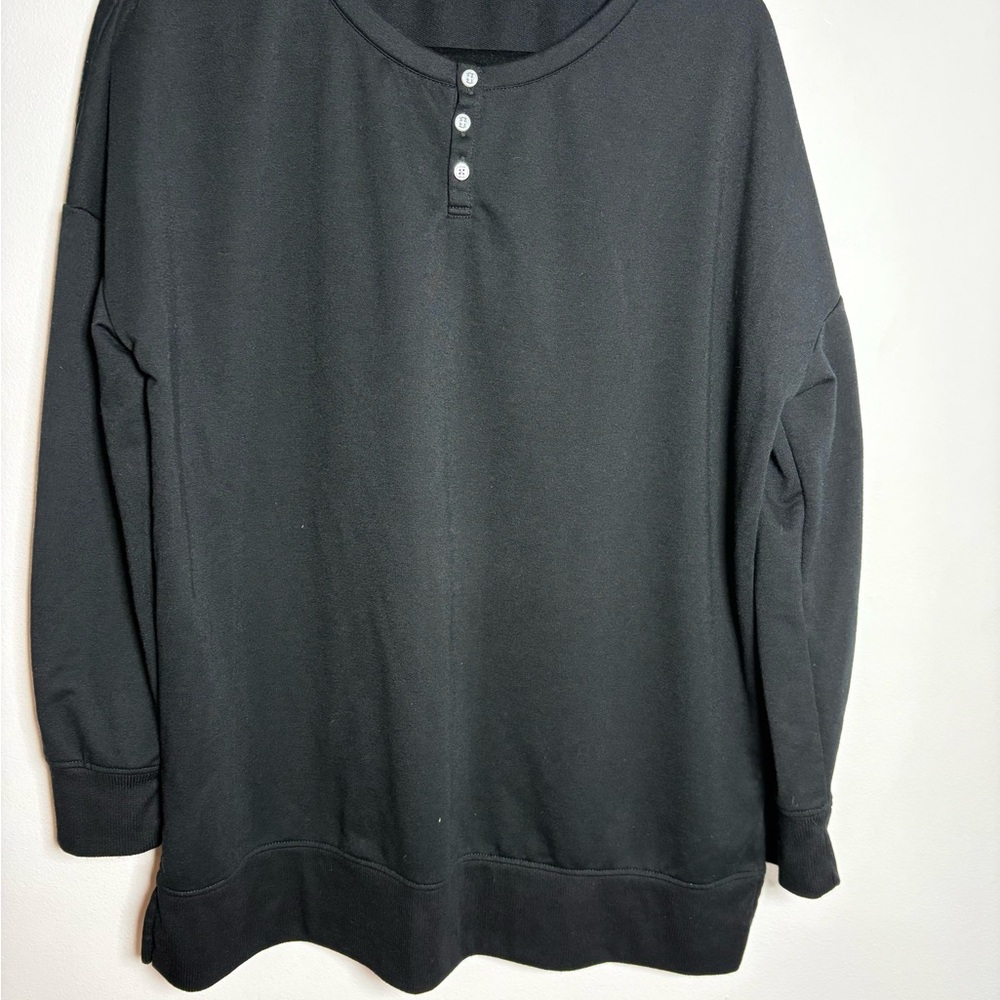 Splendid Black Henley Sweatshirt